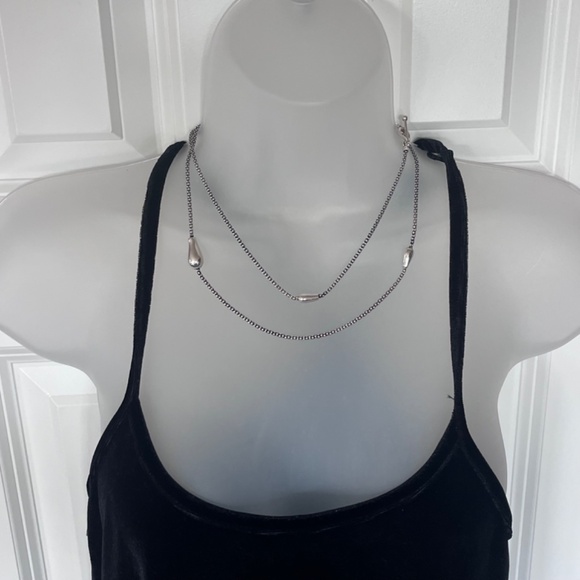 Vintage Michael Dawkins toggle sterling silver 36" necklace, caviar and oblong - Picture 13 of 16